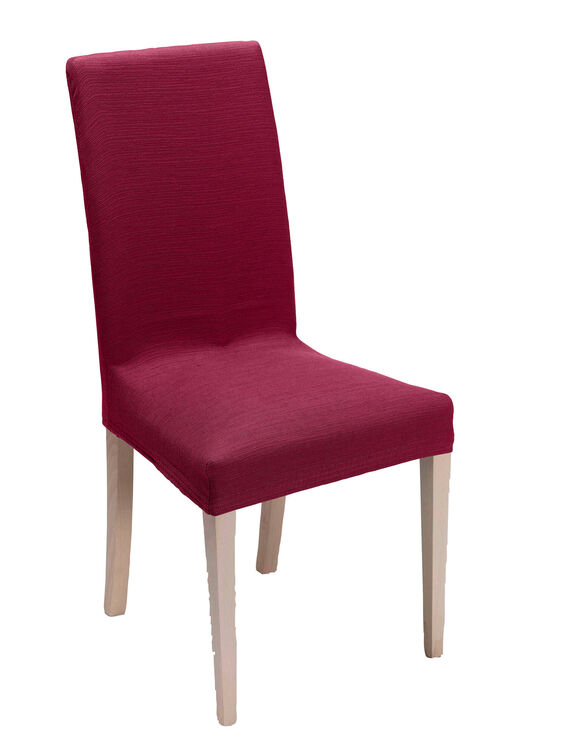 Housse chaise unie extensible - housse intégrale ou assise seule (bordeaux)