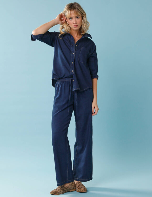 Pantalon large Sp&eacute;cial Petite, denim l&eacute;ger  (raw)