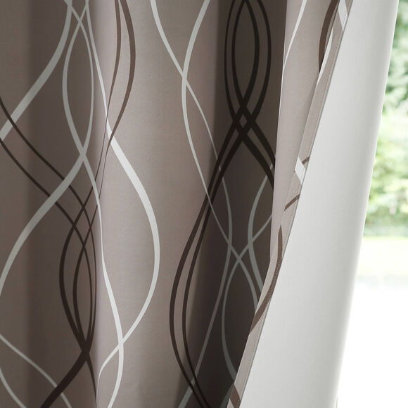 Rideau occultant imprimé serpentins (taupe)