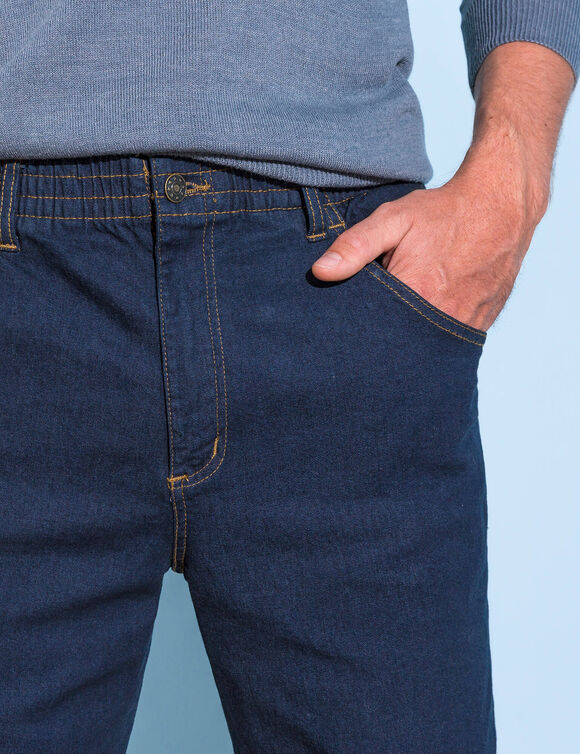 Jean droit ceinture &eacute;lastiqu&eacute;e - L32 (brut)