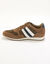 Leren sneakers in 2 materialen, met veters en rits (bruin)