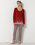 Broek met bloemenprint onderaan - katoenjersey (taupe)