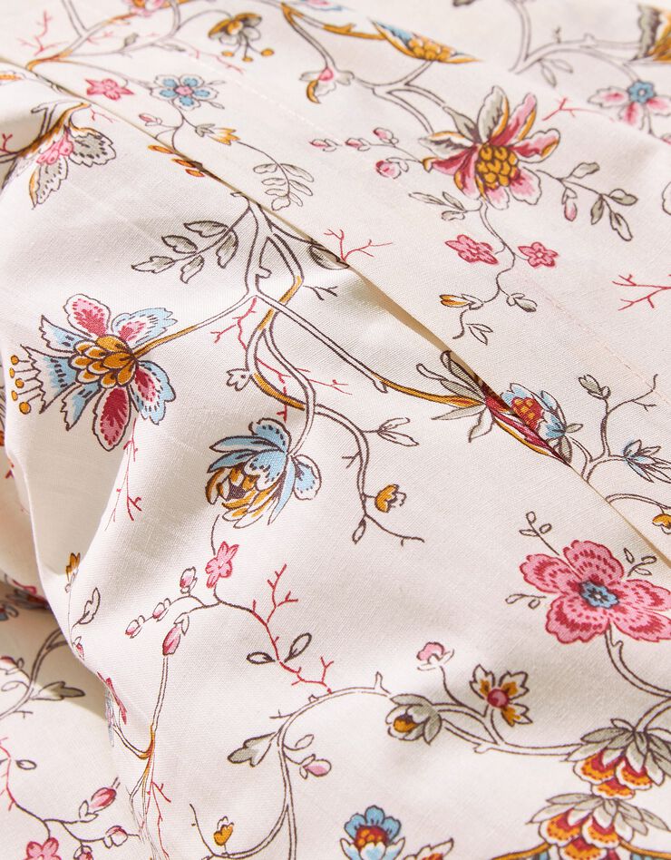 Bedlinnen Margaux in katoen met bloemenprint (ecru)
