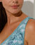 Soutien-gorge grand maintien coton imprim&eacute; fleuri "Capella" - sans armatures (bleu)