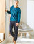 Pyjama 'Hello' in fleece, pluchetouch (pauwblauw)