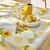 Zonnebloemprint tafelkleed (grijs / geel)