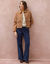 Veste courte en drap de laine (noisette)