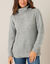 Pull col boule, maille anglaise (gris chin&eacute;)