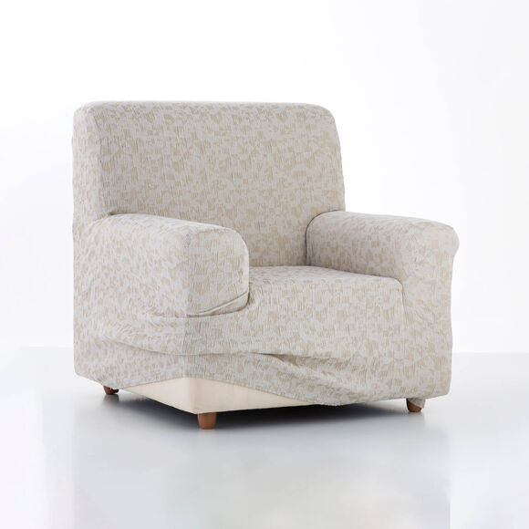 Rekbare zetelhoes, grafisch vlekkenmotief (beige)