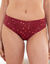 Culotte brod&eacute;e forme midi coton imprim&eacute; animalier Olbia - lot de 2 (bordeaux)