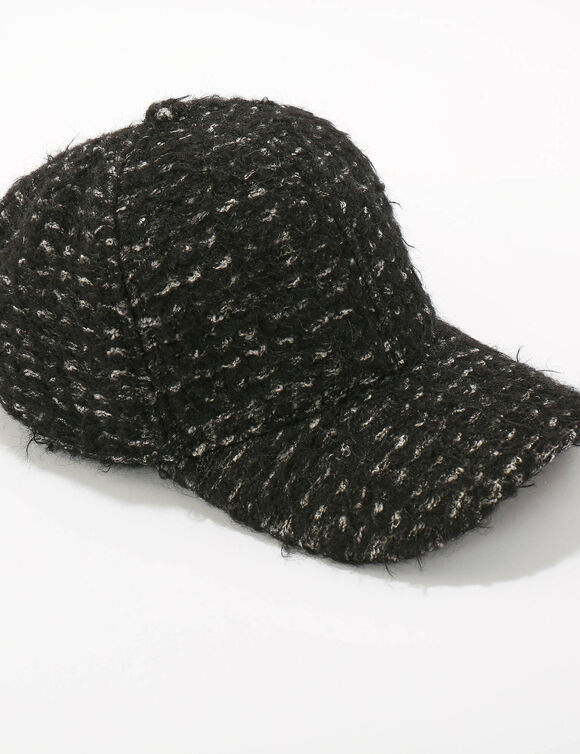 Casquette effet tweed (noir)