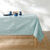 Tafellaken in toile cirée met golvenprint (blauw)
