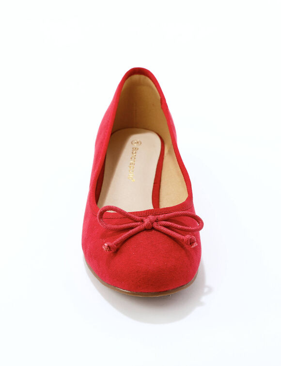 Ballerines plates microfibre (donkerrood)