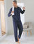 Katoenen pyjama met contrasterende biezen (marine)