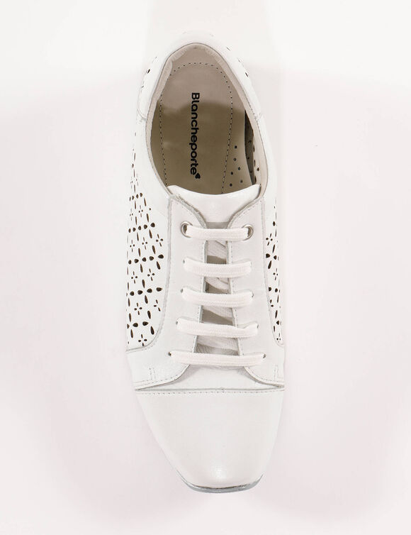 Leren sneakers met ajour (wit)