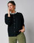 Cardigan met fantasie parelknopen, patenttricot (zwart)