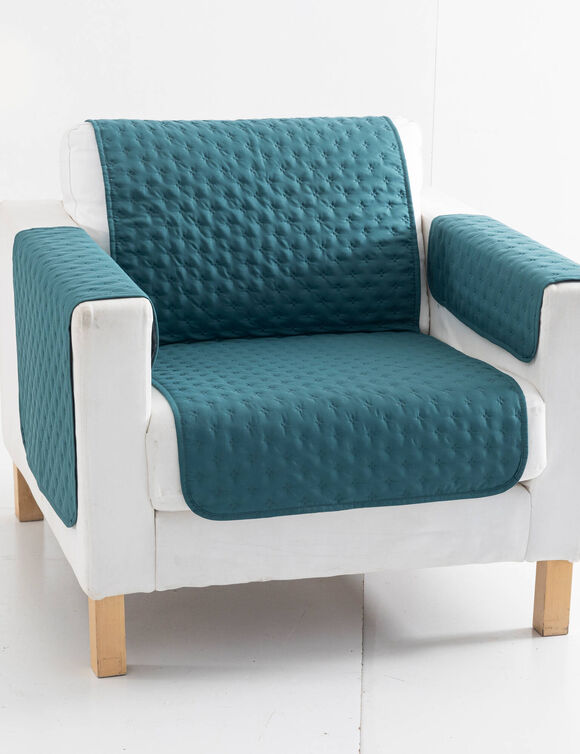 Slipvrije salonbeschermer in gematelasseerde microvezel (eendengroen)