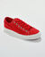 Sneakers met veters, verwassen canvas met sierstiksel (rood)