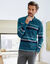 Gestreepte polo in piquétriot, lange mouwen (eendenblauw)