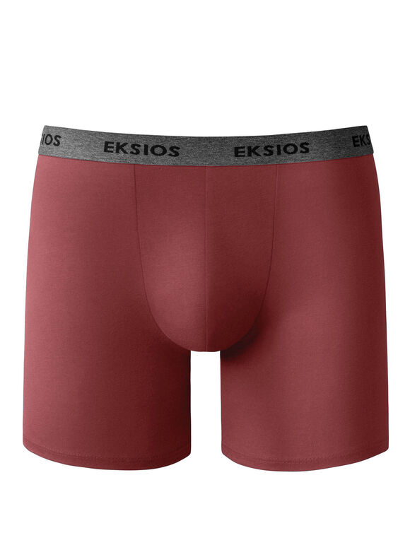 Boxer long coupe short - lot de 2 (bleu canard + bordeaux)
