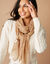 Foulard met pluimmotief (taupe)