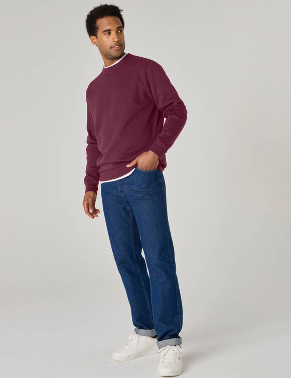 Sweat molleton col rond (lie de vin)