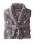 Peignoir polaire toucher peluche manches longues, longueur 115 cm (gris / rose)