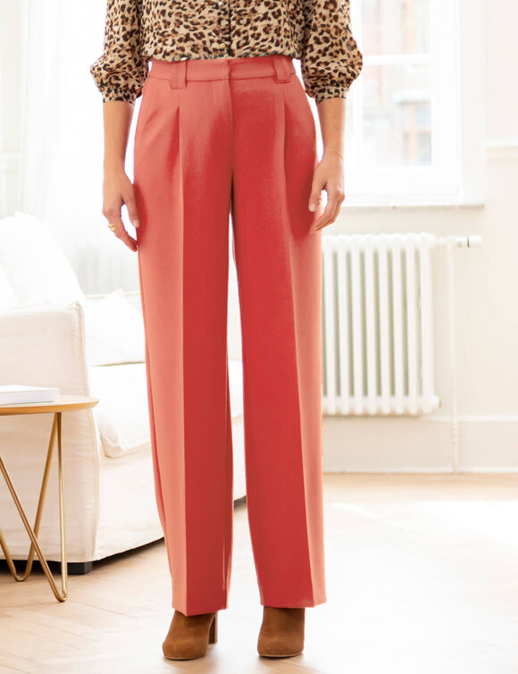 Pantalon large, fluide (rouge)