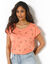 T-shirt manches courtes, imprim&eacute; minimaliste (corail clair)