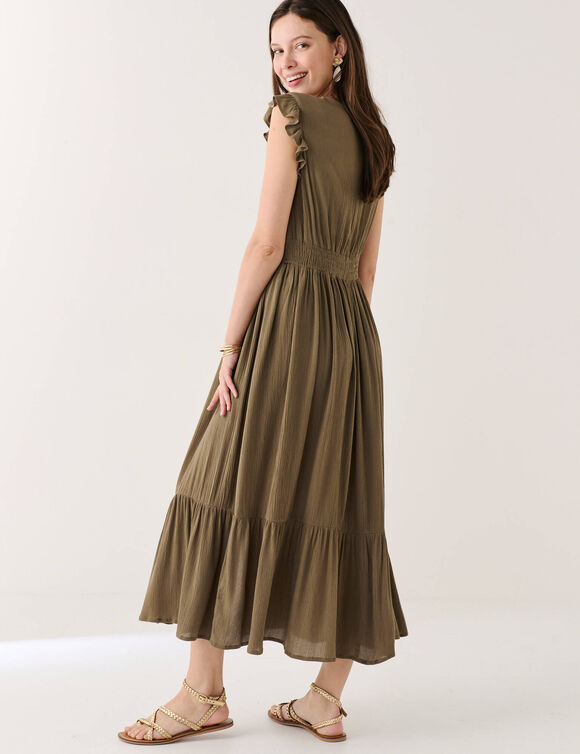 Robe longue unie sans manches  (kaki)