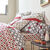 Linge de lit Marlow coton, imprimé géométrique (gris / rouge)