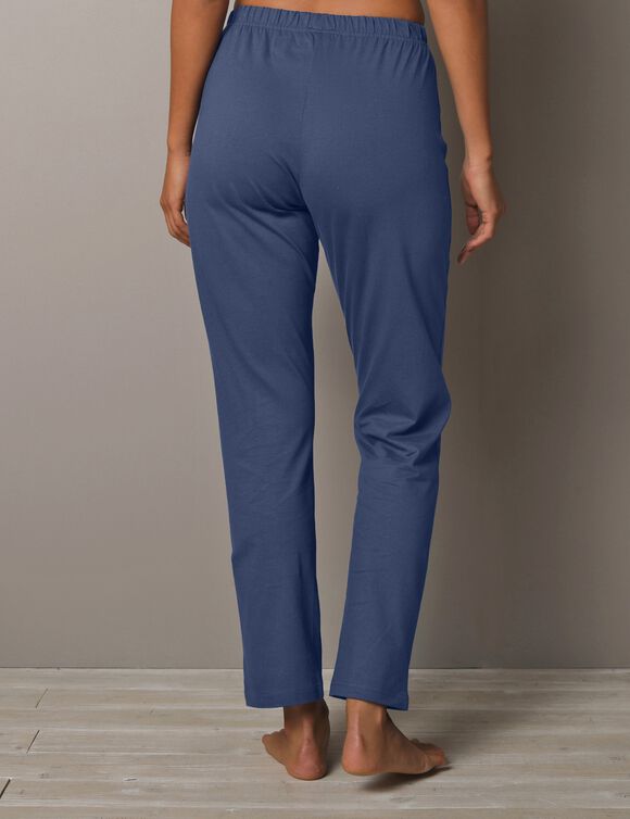 Pantalon imprimé bucolique placé - coton jersey (ardoise)
