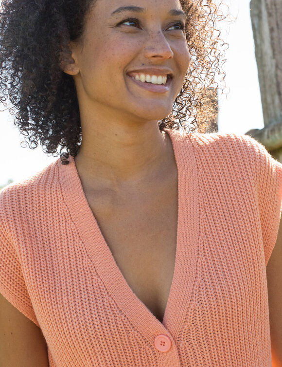 Gilet sans manches boutonn&eacute; (p&ecirc;che)