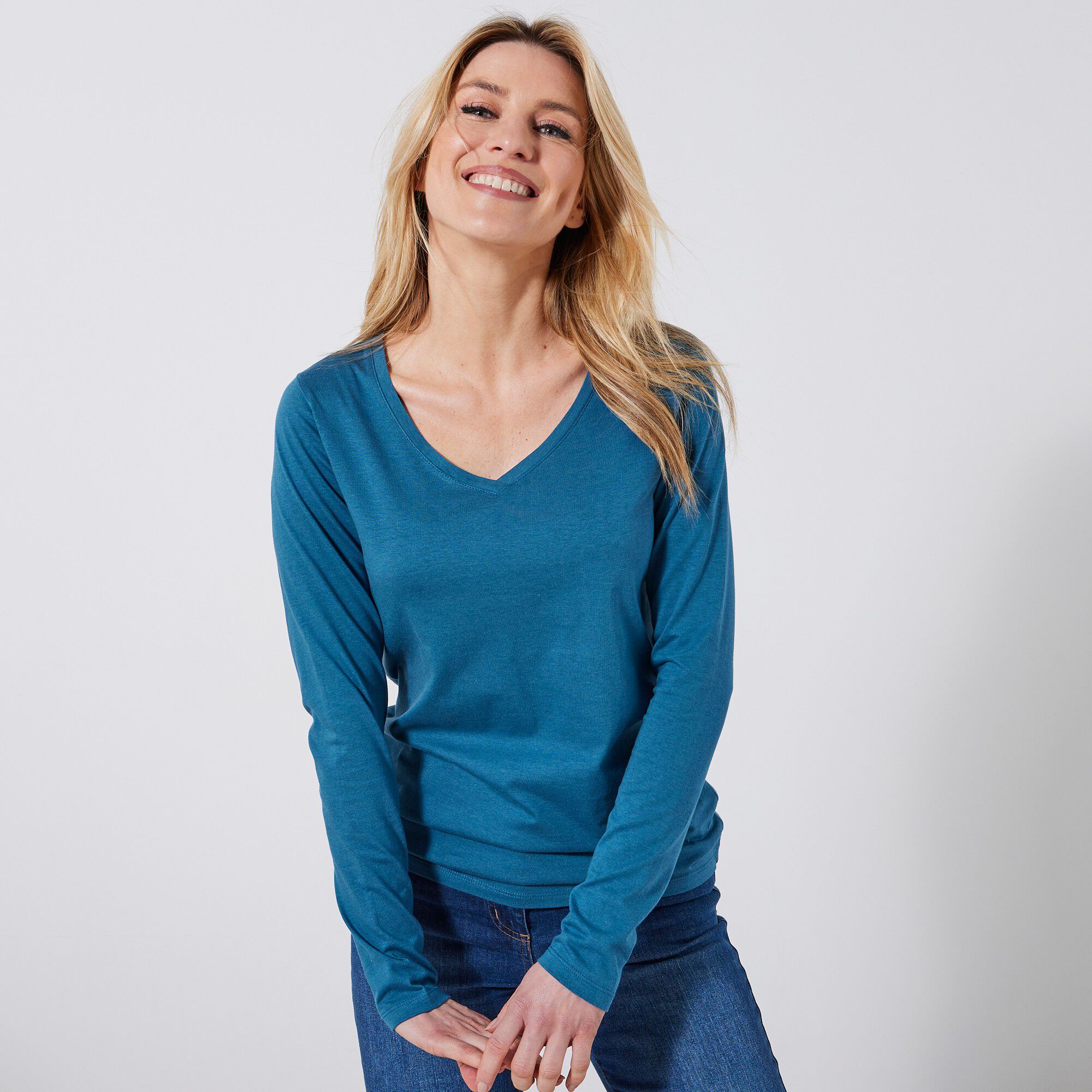 Tee shirt manches shop longues femme blancheporte