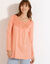 Tuniek met macramé en lange mouwen (perzik)