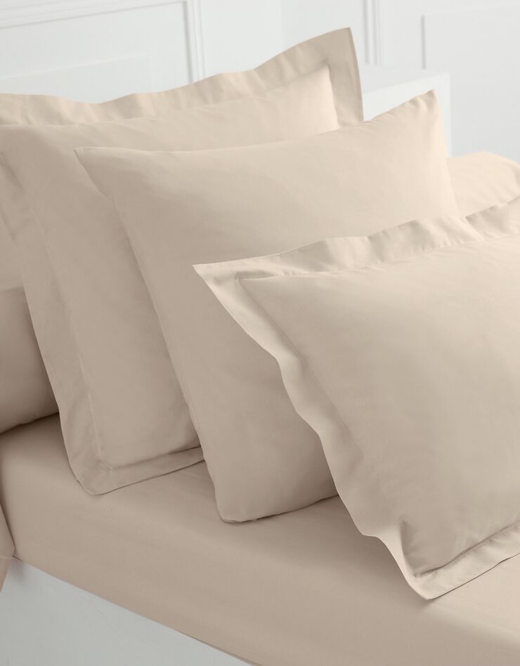 Linge de lit uni polyester-coton Colombine (sable)