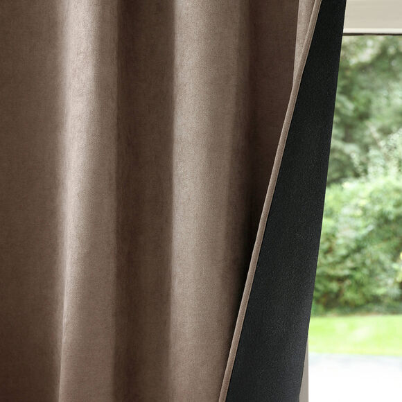 Rideau occultant et isolant finition oeillets (taupe)