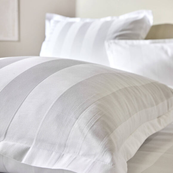Linge de lit satin rayé (blanc)