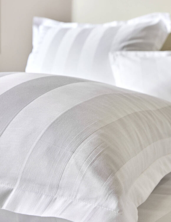 Linge de lit satin rayé (blanc)