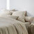 Linge de lit uni - coton lav&eacute; 57 fils/cm&sup2; (sable)