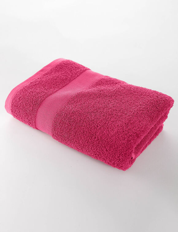Collection serviettes de bain unies coton modal 500 g/m² (framboise)
