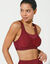 Sportbeha van stretchtricot en netstof in topjesmodel - zonder beugels (aubergine)