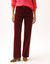 Ruime fluweelbroek met hoge taille, gemiddelde lengte (bordeaux)