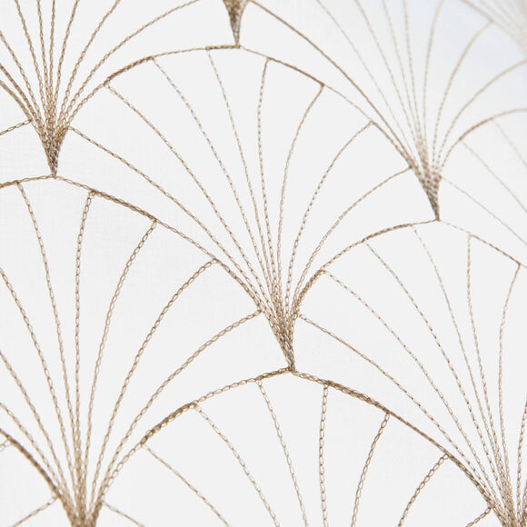 Vitrage droit brod&eacute; motif art d&eacute;co - la paire (beige)