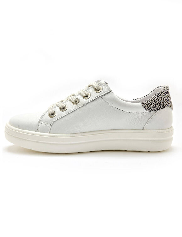 Sneakers met rits en veters, grote breedte (wit)