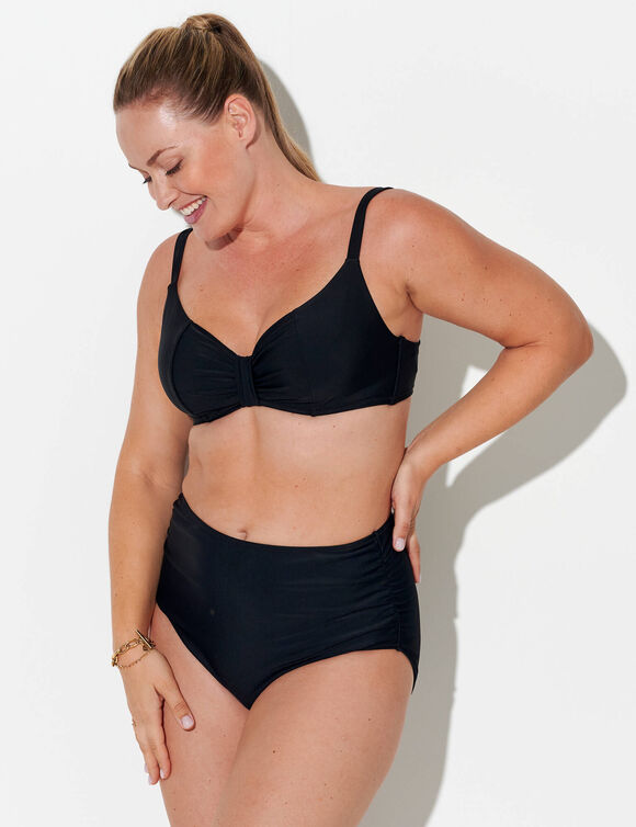 Haut de maillot de bain avec armatures Solaro "Sp&eacute;cial bonnets D et +"  -  forme balconnet (noir)