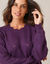 Robe pull finition écailles, maille fantaisie (prune)