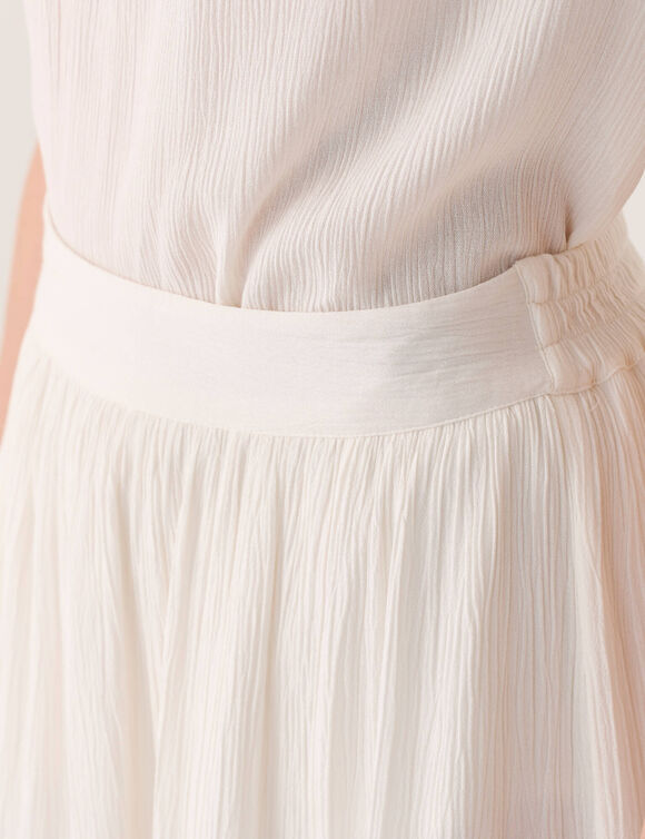 Jupon long uni fente c&ocirc;t&eacute; (&eacute;cru)