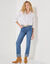 Bloes met knoopsluiting en hartjesprint (wit / goudkleurig)