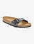 Sandales plates cuir à boucle réglable  (noir)